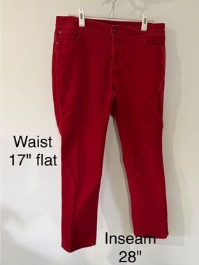 Dana Buchman red velvet jeans 14
